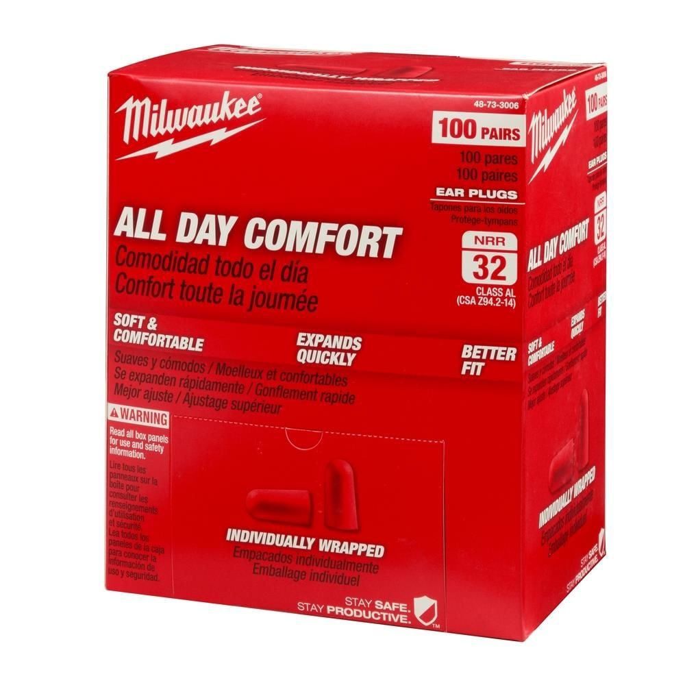 Milwaukee 32db Ear Plugs, 100 Pair, Box, large image number 1
