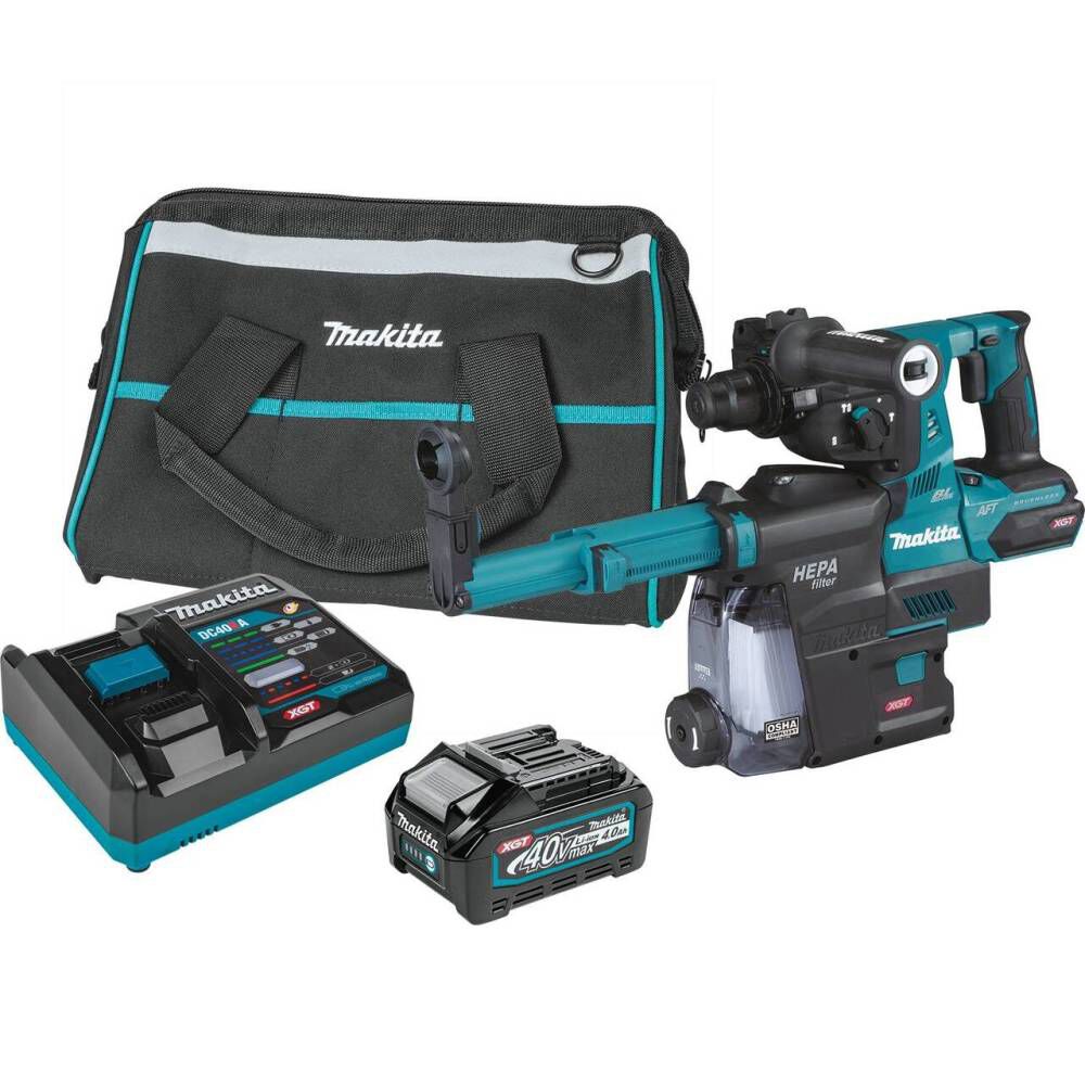 Makita 40V max XGT Rotary Hammer Kit 1 1/8in AVT with Dust Extractor, large image number 1