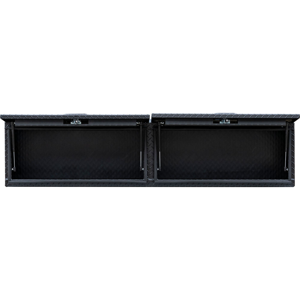 Buyers Products Company 18x16x90 Inch Matte Black Diamond Tread Aluminum Topsider Truck Box with Flip-Up Doors, large image number 3