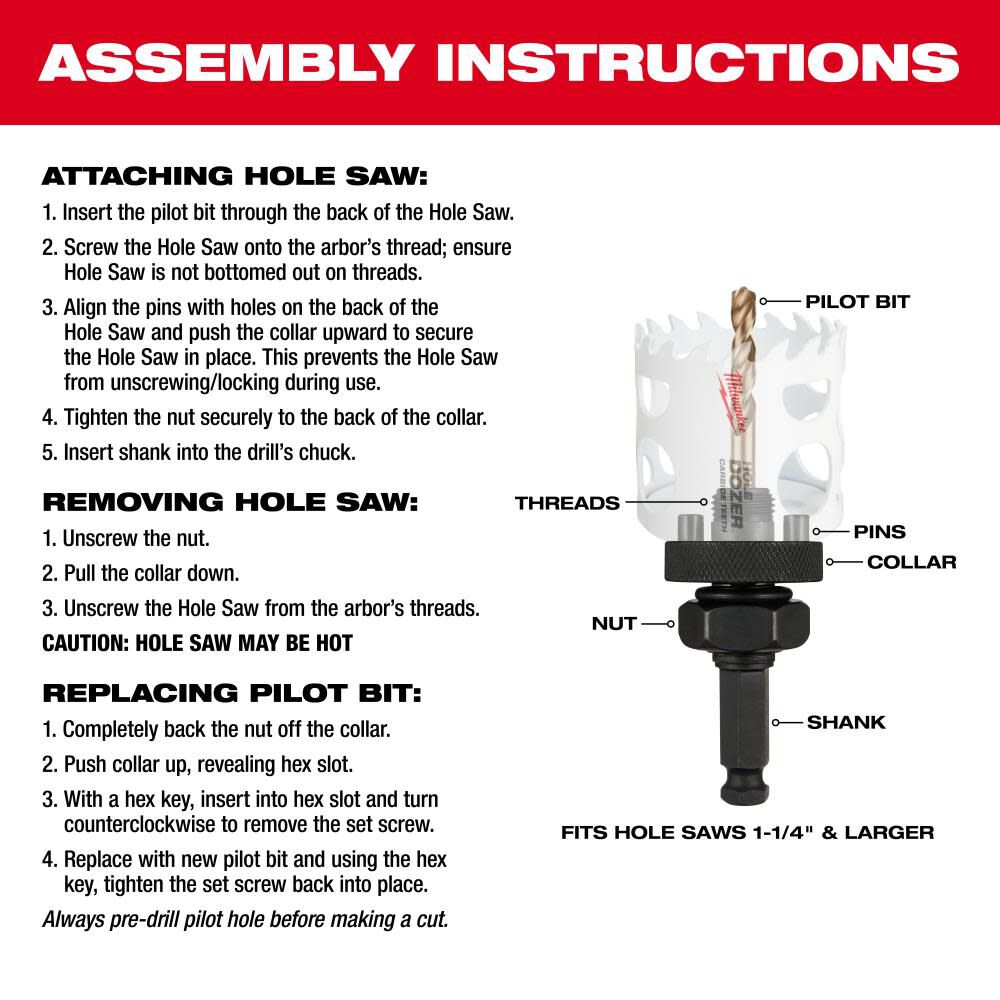 Milwaukee 7/16 in. Large Thread Quick Change Arbor, large image number 4