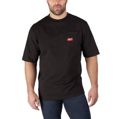Milwaukee Heavy Duty Black Pocket Short Sleeve T-Shirt - X-Large, large image number 3