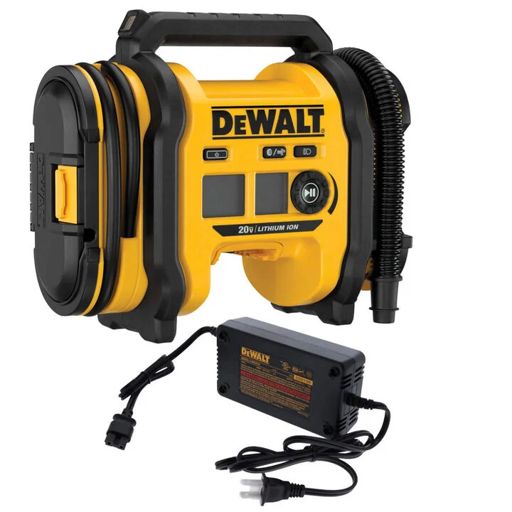 DEWALT 20V MAX* Cordless Tire Inflator (Bare Tool) with 120V Power Source