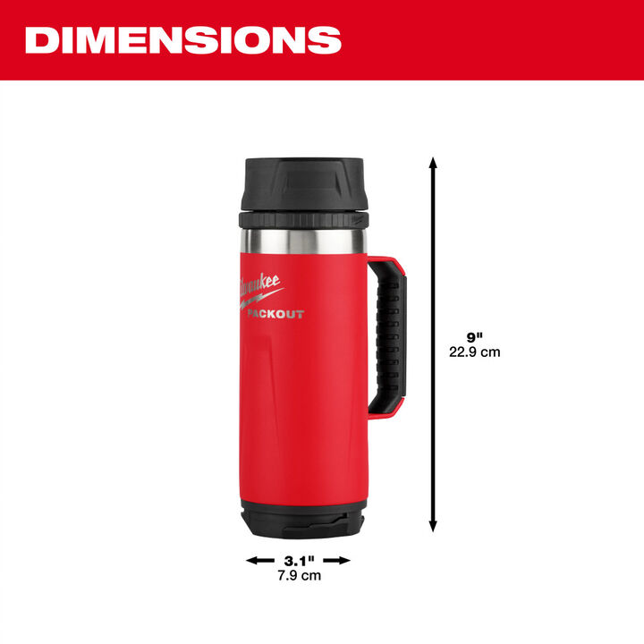 Milwaukee PACKOUT 18 Oz Insulated Mug with Sip Lid Red, large image number 3