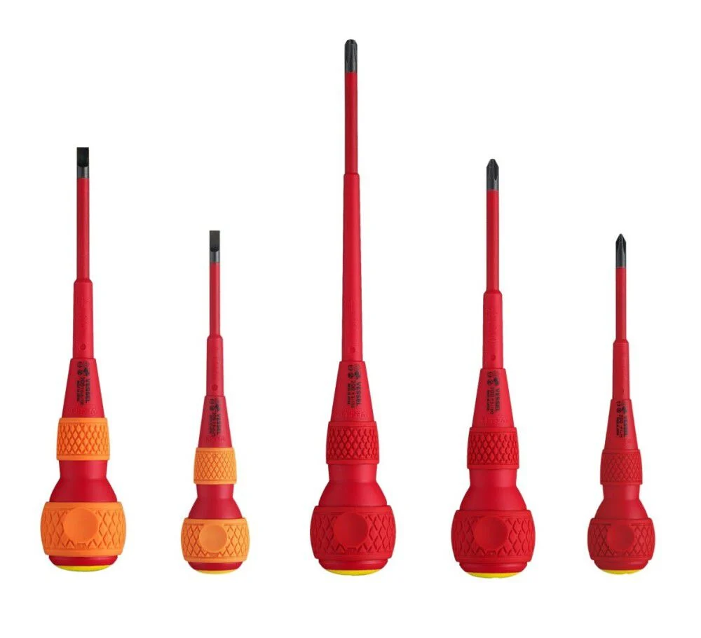 VESSEL Ball Grip Insulated Screwdriver Set for Electrical Work (5-Piece), large image number 1