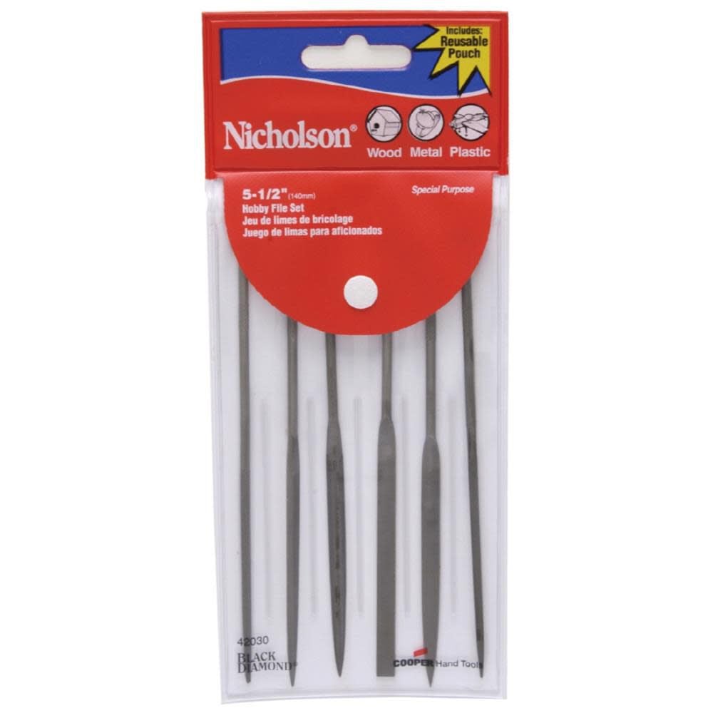 Crescent Nicholson Hobby File Set 6 Pc. 5-1/2 In. 42030L