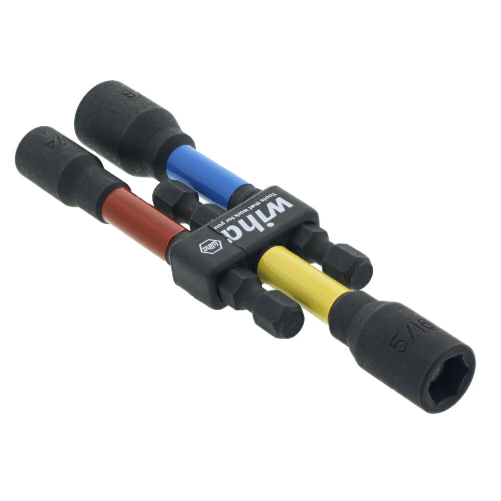 Wiha Color Coded Magnetic Nut Setter SAE 3 Piece Set, 3 Inch, large image number 3