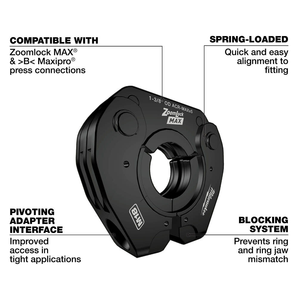 ①/⑦ Milwaukee 7/8 Inch ZoomLock MAX and MaxiPro Pivoting Press