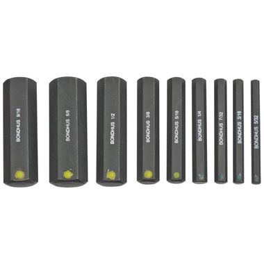 Bondhus 9pc Prohold Hex Socket Bit Set 5/32-5/8