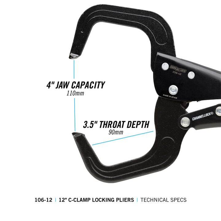 Channellock 12" C-Clamp Locking Pliers, large image number 16