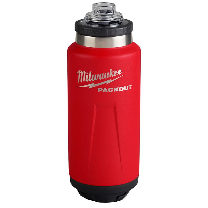 Milwaukee PACKOUT 36oz Insulated Bottle with Chug Lid Red, large image number 3
