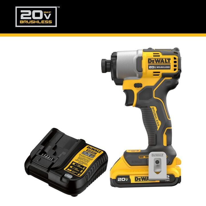 DEWALT 20V MAX Brushless Cordless 1/4 Inch Impact Driver Kit, large image number 1