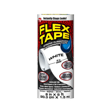 Flex Seal Flex Tape Rubberized Waterproof Tape 8 In. x 5 ft. - White