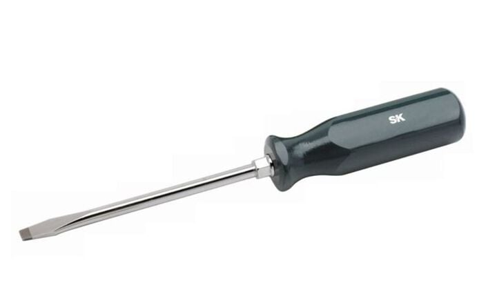 SK Tools 5/16 Inch x 6 Inch SureGrip Keystone Slotted Screwdriver with Handle