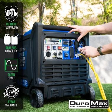 Duromax Generator Dual Fuel Digital Inverter Hybrid Portable 9000 Watt, large image number 2