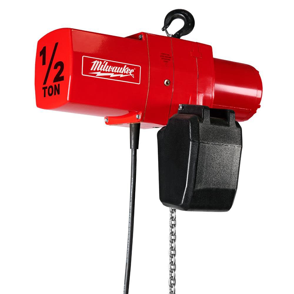 Milwaukee 1/2 Ton Electric Chain Hoist 10 Ft. Lift, large image number 1