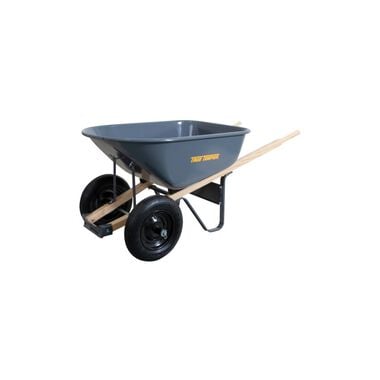 True Temper Wheelbarrow with Dual Wheel 6 Cu Ft Steel