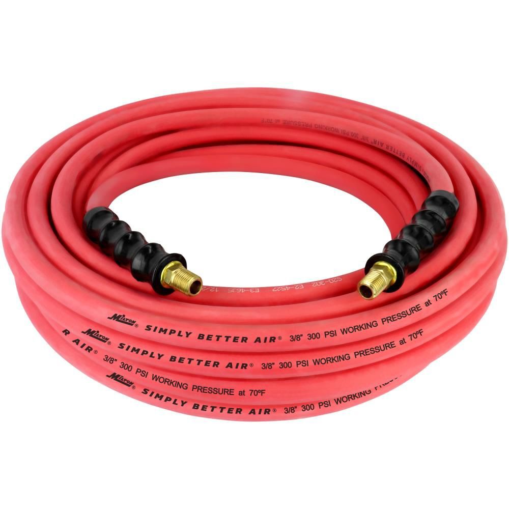Milton 3/8 Inch ID x 50 Ft. Ultra Lightweight Rubber Hose with 1/4 Inch NPT Male Inlet Thread Ends, large image number 1