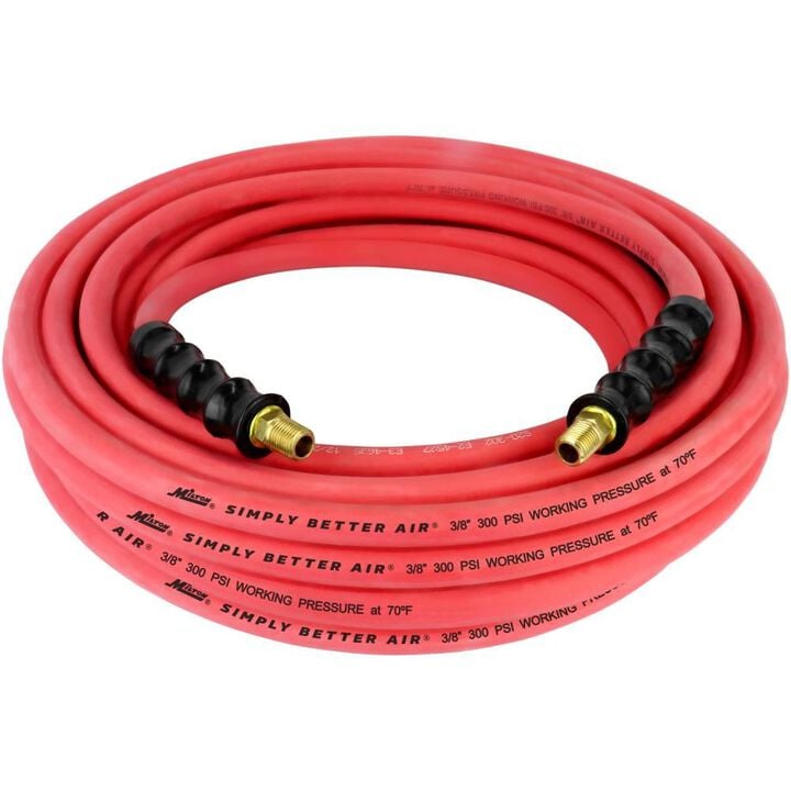 Milton 3/8 Inch ID x 50 Ft. Ultra Lightweight Rubber Hose with 1/4 Inch NPT Male Inlet Thread Ends