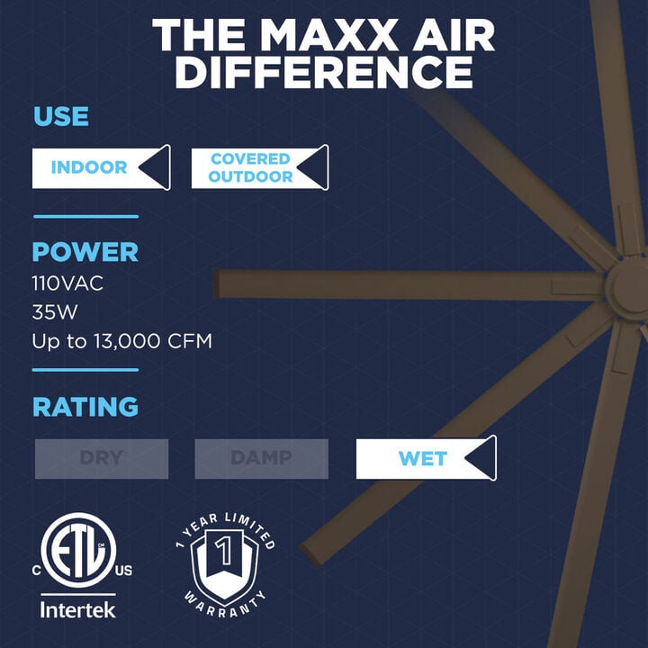 Maxx Air 96 Inch 6-Speed Indoor Outdoor Ceiling Fan, large image number 12