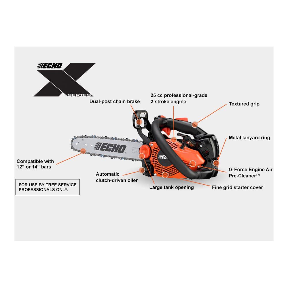 Echo 12inch Chainsaw Bar Chain 25cc 1.46HP Textured Grip CS