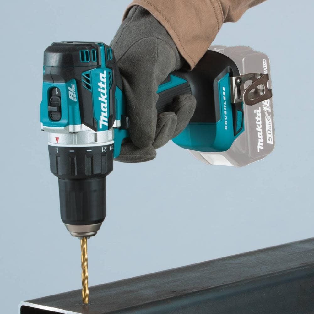 Makita 18 Volt LXT Lithium Ion Brushless Cordless 1/2 Inch Driver Drill (Tool Only) & Impact GOLD 14 Pc. Titanium Drill Bit Set Bundle, large image number 5