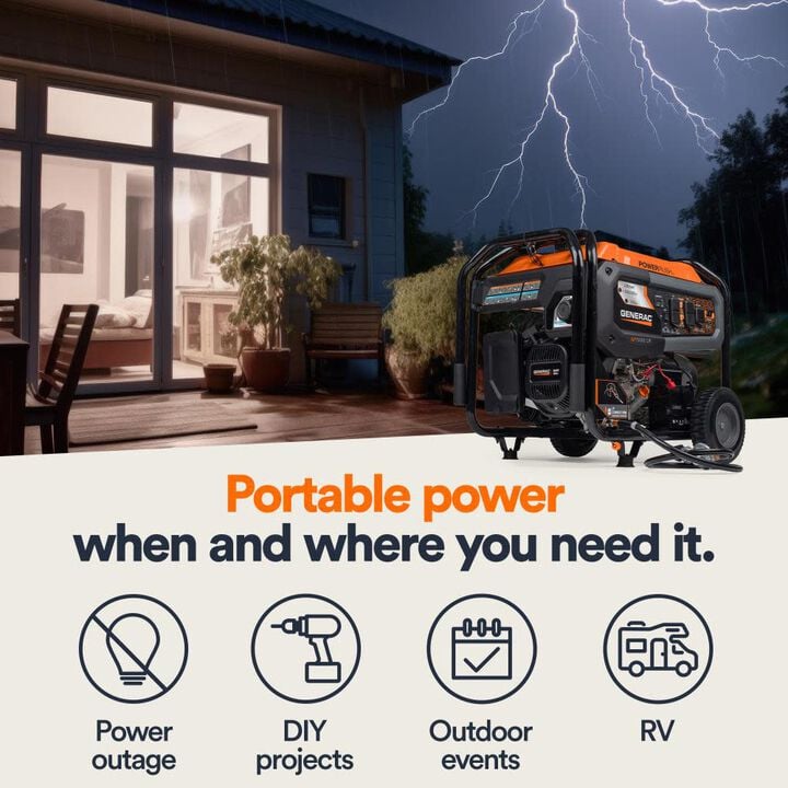 Generac 9,400 Watt Dual Fuel 49-State Portable Generator with COsense Technology, large image number 1