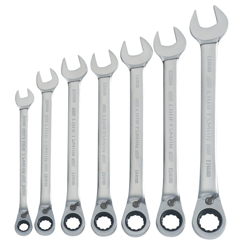 CRAFTSMAN Metric Reversible Ratcheting Wrench Set, 7 Piece – CMMT87023