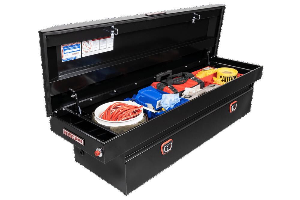 Weather Guard Saddle Truck Tool Box Steel Standard Gloss Black, large image number 9