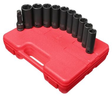 Sunex 1/2 In. Drive SAE & Metric Extra Thin Wall Deep Impact Socket Set, large image number 0