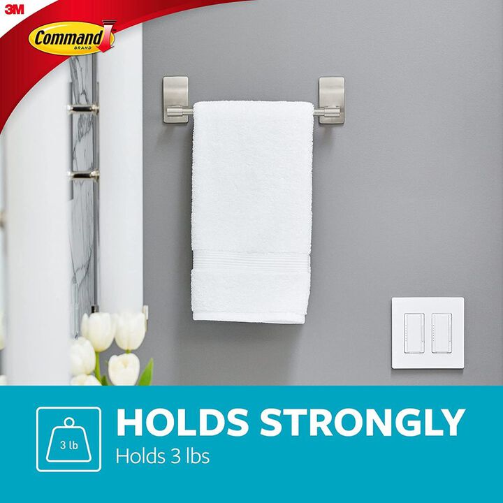 3M Command Satin Nickel Hand Towel Bar, large image number 2