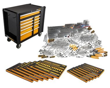 GEARWRENCH 614 Piece MEGAMOD Master Mechanics Hand Tool Set with Modular Foam Trays and Mobile Work Station