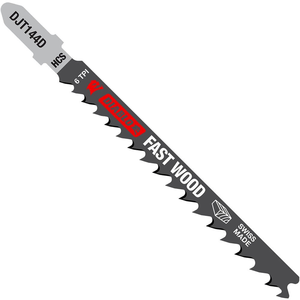 Diablo Tools 4in 6 TPI HiCarb Steel T-Shank Jig Saw Blades for Fast Cuts 5PK, large image number 1