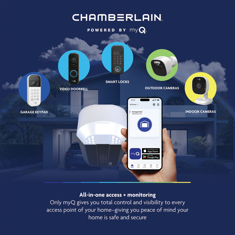 Chamberlain 1/2HP Belt Drive Opener with Battery Backup & myQ Connectivity, large image number 10