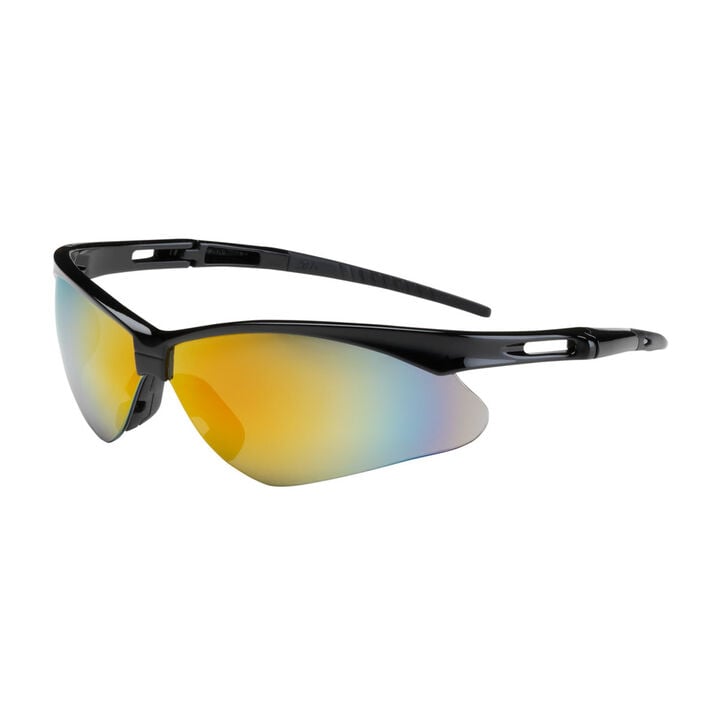 Protective Industrial Products Anser Semi-Rimless Safety Glasses with Black Frame Red Mirror Lens and Anti-Scratch Coating Including Neck Cord