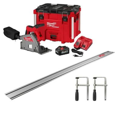 Milwaukee M18 FUEL 18V Lithium-Ion Brushless Cordless 6-1/2 in. Plunge Track Saw Kit with 106 in. Track Saw Guide Rail