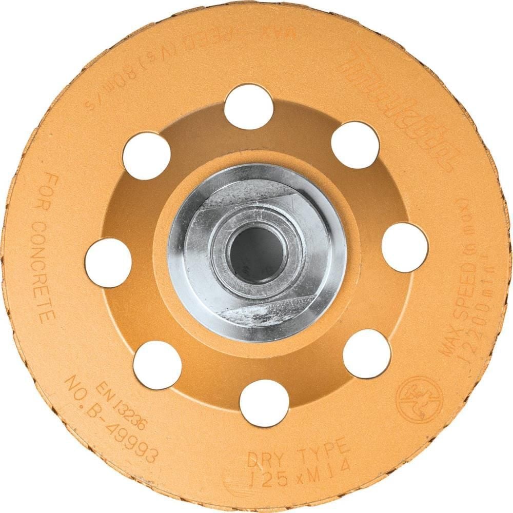 Makita 5 Inch Low-Vibration Single Row Segmented Turbo Rim Diamond Cup Wheel for Concrete, large image number 6