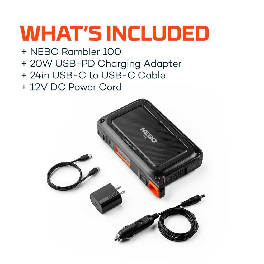 Nebo Rambler 100 Watt Lithium-Ion Battery Solar Portable Power Station, large image number 10
