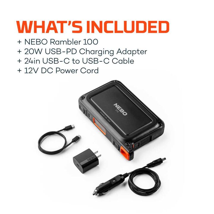 Nebo Rambler 100 Watt Lithium-Ion Battery Solar Portable Power Station, large image number 9