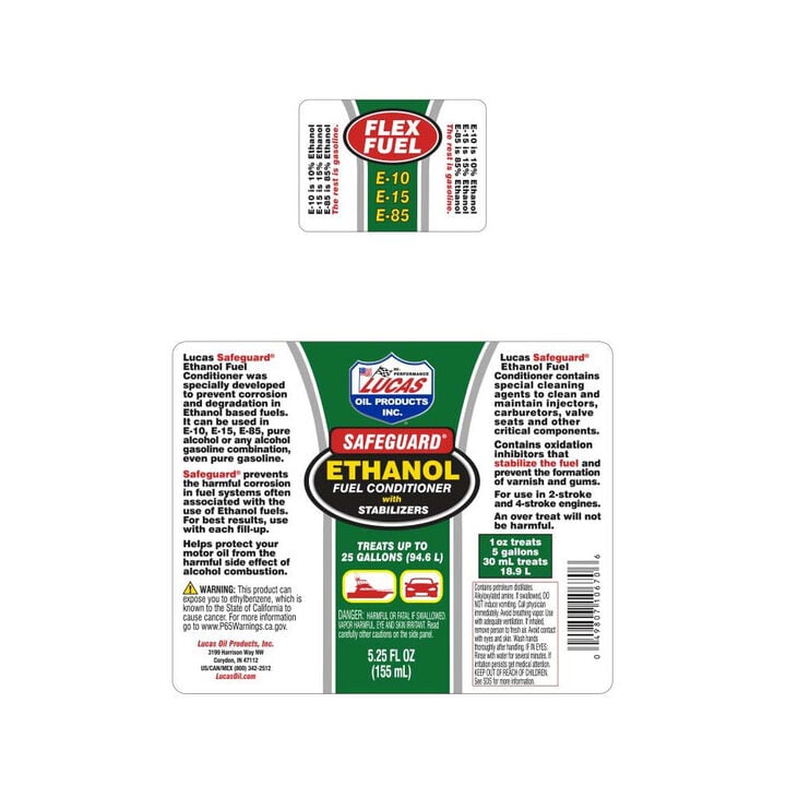 Lucas Oil 5.25 Ounce Safeguard Ethanol Fuel Conditioner with Stabilizers 24 Piece Bundle, large image number 1