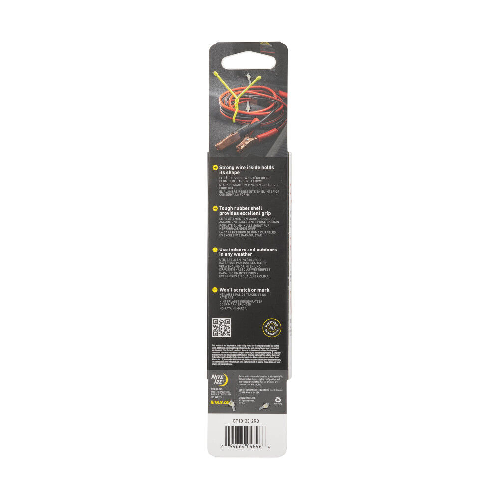 Nite Ize Gear Tie Reusable Rubber Twist Tie 18in 2 Pk Neon Yellow, large image number 2