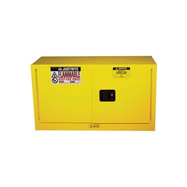 Justrite 17 Gallon Yellow Steel Self Close Flammable Safety Cabinet