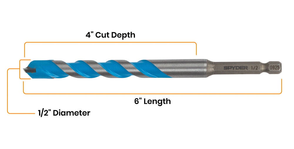 Spyder 1/2 Inch x 6 Inch Carbide-Tipped Masonry Drill Bit for Concrete Screws, large image number 6