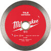 Milwaukee 4 1/2 Inch Continuous Rim Diamond Blade for Tile, small image number 1