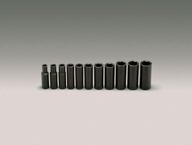 Wright Tool 1/2 In. Dr. 11 pc. Deep Impact Socket Set 3/8 In. to 1 In., large image number 0