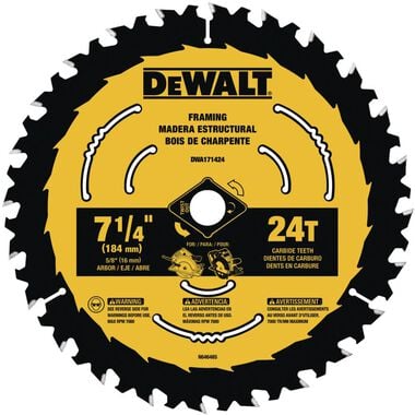DEWALT 7-1/4-in 24T Saw Blades with ToughTrack tooth design 3 pk, large image number 0