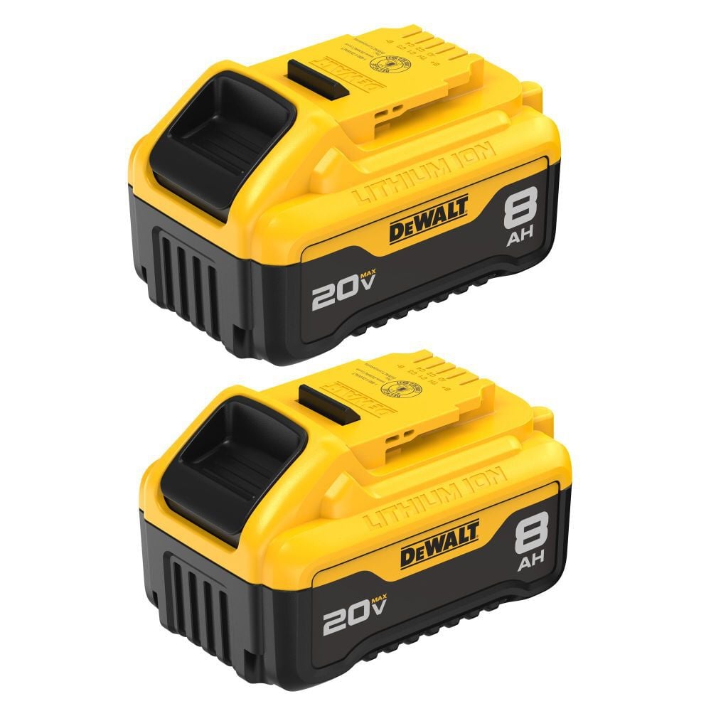 DEWALT 20V MAX 20V 8Ah Lithium Ion Power Tool Battery Pack with Fuel Indicator (2 Pack), large image number 1