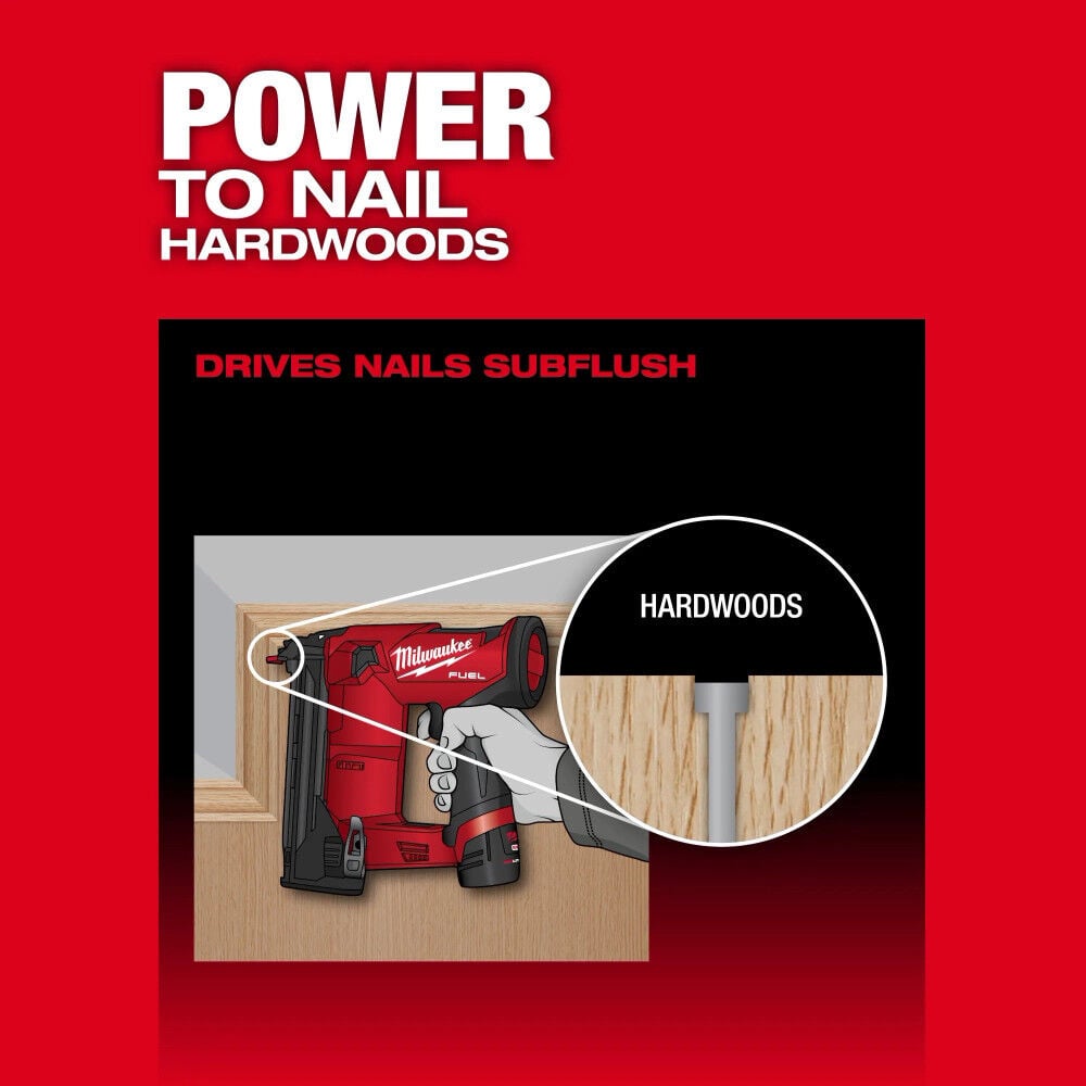 Milwaukee M12 Fuel 18 Gauge Compact Brad Nailer and 2.0 Starter Kit Bundle, large image number 7