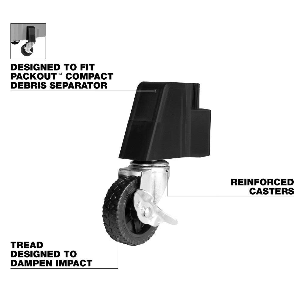 Milwaukee Caster Kit for Debris Separator, large image number 3