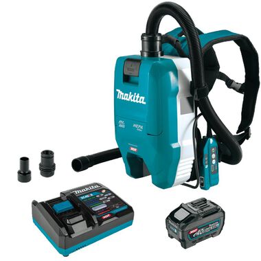 Makita 40V max XGT 1/2 Gallon HEPA Backpack Dry Dust Extractor Kit