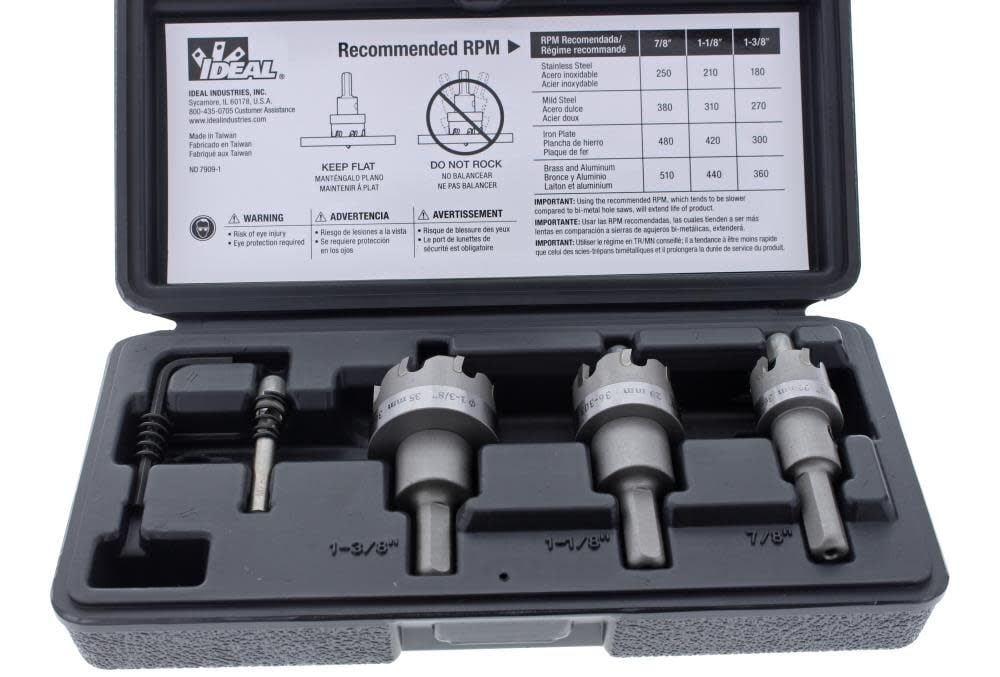 Ideal Industries TKO Carbide Tipped Hole Cutter 4 piece Kit, large image number 1